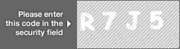 captcha code for visual authentication  letter R number 7 letter J number 5