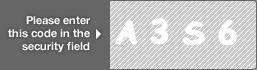 captcha code for visual authentication  letter A number 3 letter S number 6