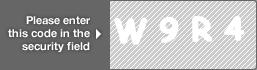 captcha code for visual authentication  letter W number 9 letter R number 4