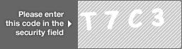 captcha code for visual authentication  letter T number 7 letter C number 3