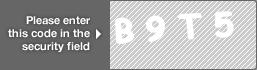 captcha code for visual authentication  letter B number 9 letter T number 5