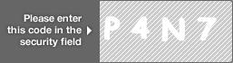 captcha code for visual authentication  letter P number 4 letter N number 7