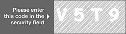 captcha code for visual authentication  letter V number 5 letter T number 9