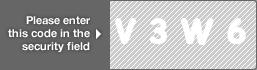 captcha code for visual authentication  letter V number 3 letter W number 6