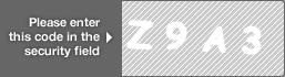 captcha code for visual authentication  letter Z number 9 letter A number 3