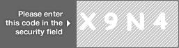 captcha code for visual authentication  letter X number 9 letter N number 4