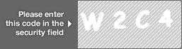captcha code for visual authentication  letter W number 2 letter C number 4