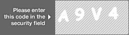 captcha code for visual authentication  letter A number 9 letter V number 4