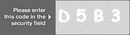 captcha code for visual authentication  letter D number 5 letter B number 3