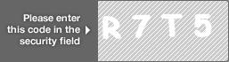 captcha code for visual authentication  letter R number 7 letter T number 5