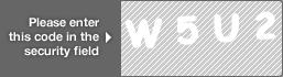 captcha code for visual authentication  letter W number 5 letter U number 2