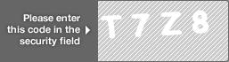 captcha code for visual authentication  letter T number 7 letter Z number 8