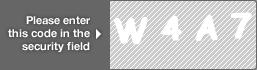 captcha code for visual authentication  letter W number 4 letter A number 7