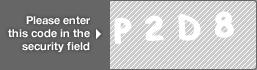 captcha code for visual authentication  letter P number 2 letter D number 8