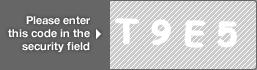 captcha code for visual authentication  letter T number 9 letter E number 5