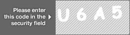 captcha code for visual authentication  letter U number 6 letter A number 5