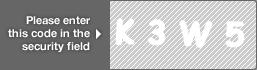 captcha code for visual authentication  letter K number 3 letter W number 5