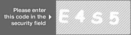 captcha code for visual authentication  letter E number 4 letter S number 5