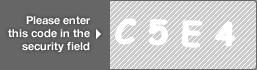 captcha code for visual authentication  letter C number 5 letter E number 4