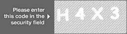 captcha code for visual authentication  letter H number 4 letter X number 3