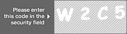 captcha code for visual authentication  letter W number 2 letter C number 5
