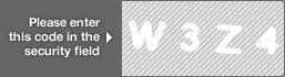 captcha code for visual authentication  letter W number 3 letter Z number 4