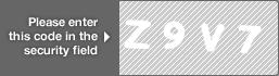 captcha code for visual authentication  letter Z number 9 letter V number 7