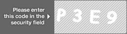 captcha code for visual authentication  letter P number 3 letter E number 9