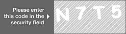 captcha code for visual authentication  letter N number 7 letter T number 5