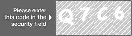 captcha code for visual authentication  letter Q number 7 letter C number 6