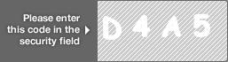 captcha code for visual authentication  letter D number 4 letter A number 5